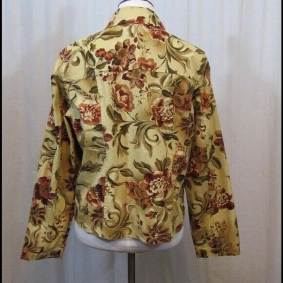 Coldwater Creek Floral Light Weight 100% Cotton Jacket S - Picture 4 of 5